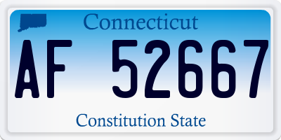 CT license plate AF52667