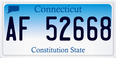 CT license plate AF52668