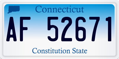 CT license plate AF52671
