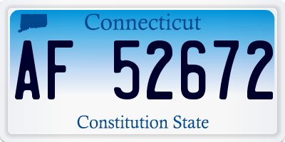 CT license plate AF52672