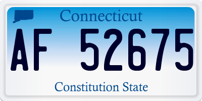 CT license plate AF52675