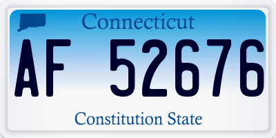 CT license plate AF52676