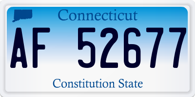 CT license plate AF52677