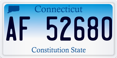 CT license plate AF52680