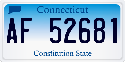 CT license plate AF52681