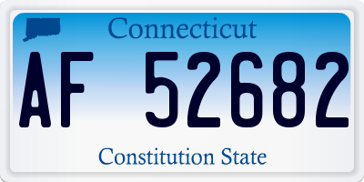 CT license plate AF52682