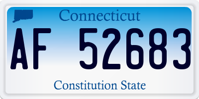 CT license plate AF52683
