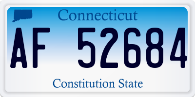 CT license plate AF52684