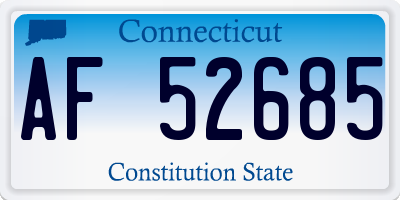 CT license plate AF52685