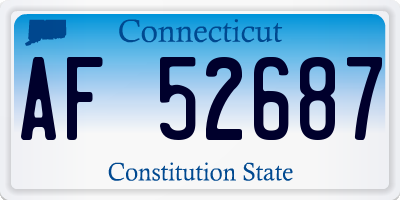 CT license plate AF52687