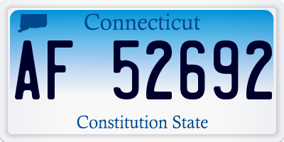 CT license plate AF52692