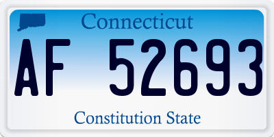 CT license plate AF52693