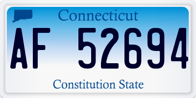 CT license plate AF52694
