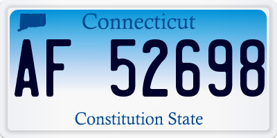 CT license plate AF52698