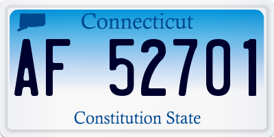 CT license plate AF52701