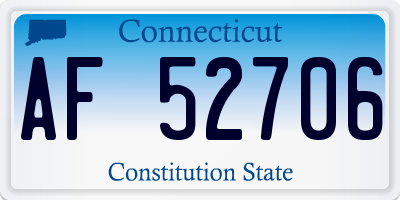 CT license plate AF52706