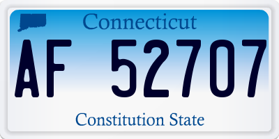 CT license plate AF52707