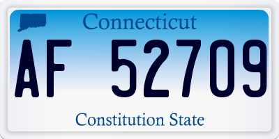 CT license plate AF52709