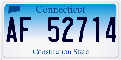CT license plate AF52714