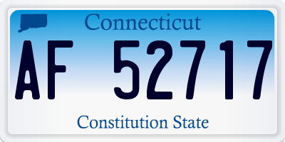 CT license plate AF52717