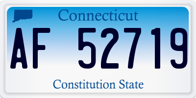 CT license plate AF52719