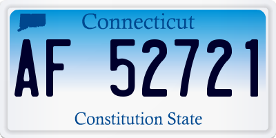 CT license plate AF52721