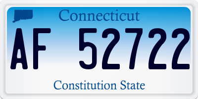 CT license plate AF52722