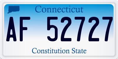 CT license plate AF52727