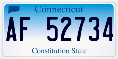 CT license plate AF52734