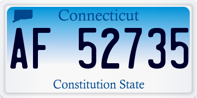 CT license plate AF52735