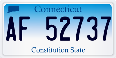 CT license plate AF52737