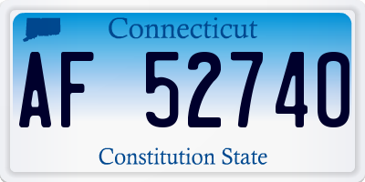 CT license plate AF52740