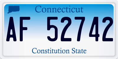 CT license plate AF52742