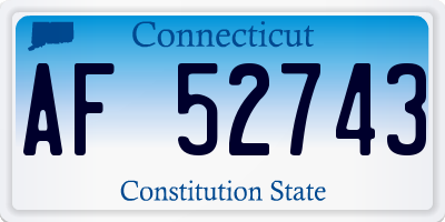 CT license plate AF52743