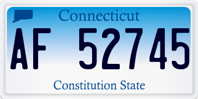 CT license plate AF52745