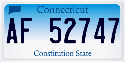 CT license plate AF52747