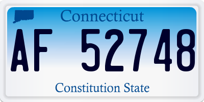 CT license plate AF52748