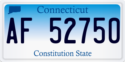 CT license plate AF52750