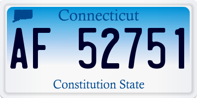 CT license plate AF52751