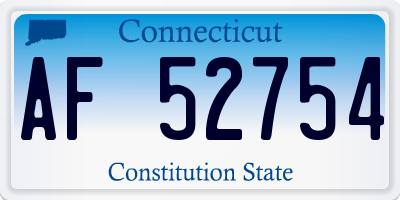 CT license plate AF52754