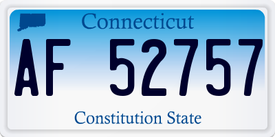 CT license plate AF52757