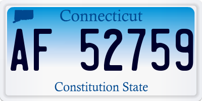 CT license plate AF52759