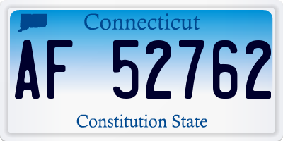 CT license plate AF52762