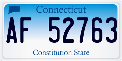 CT license plate AF52763
