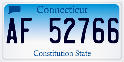 CT license plate AF52766