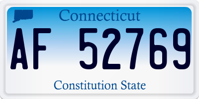 CT license plate AF52769