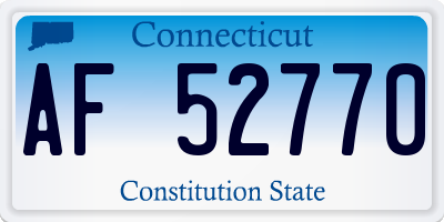 CT license plate AF52770