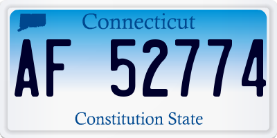 CT license plate AF52774