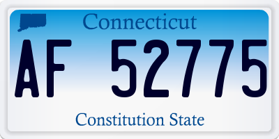 CT license plate AF52775