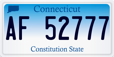 CT license plate AF52777
